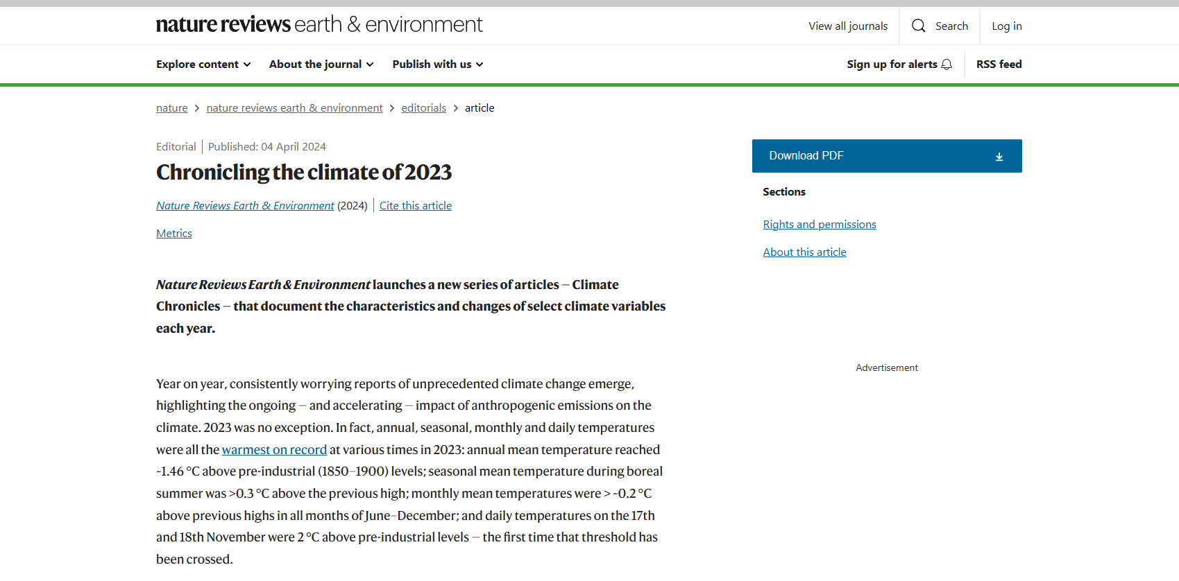 Climate Chronicles