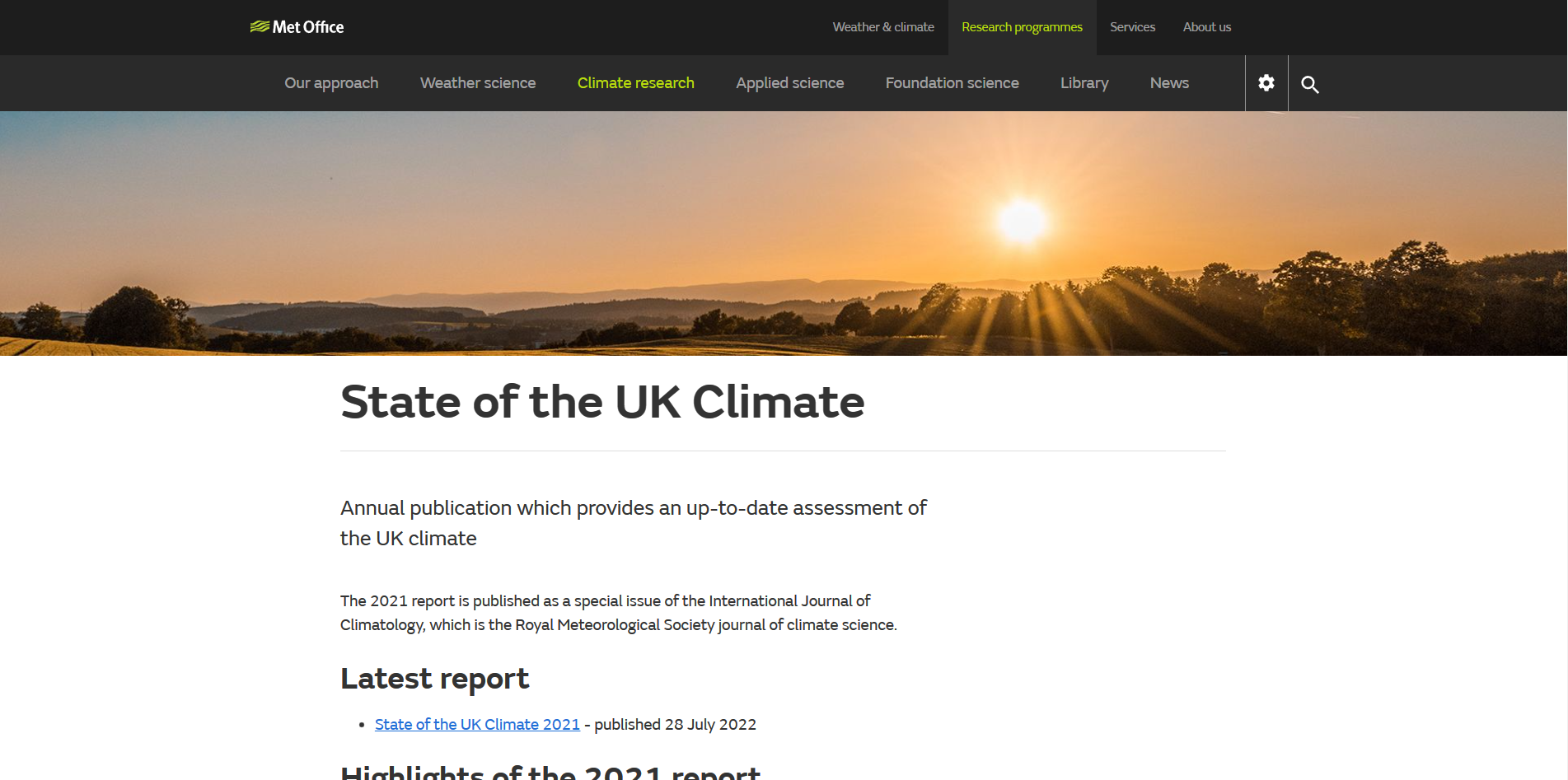 State of the UK Climate